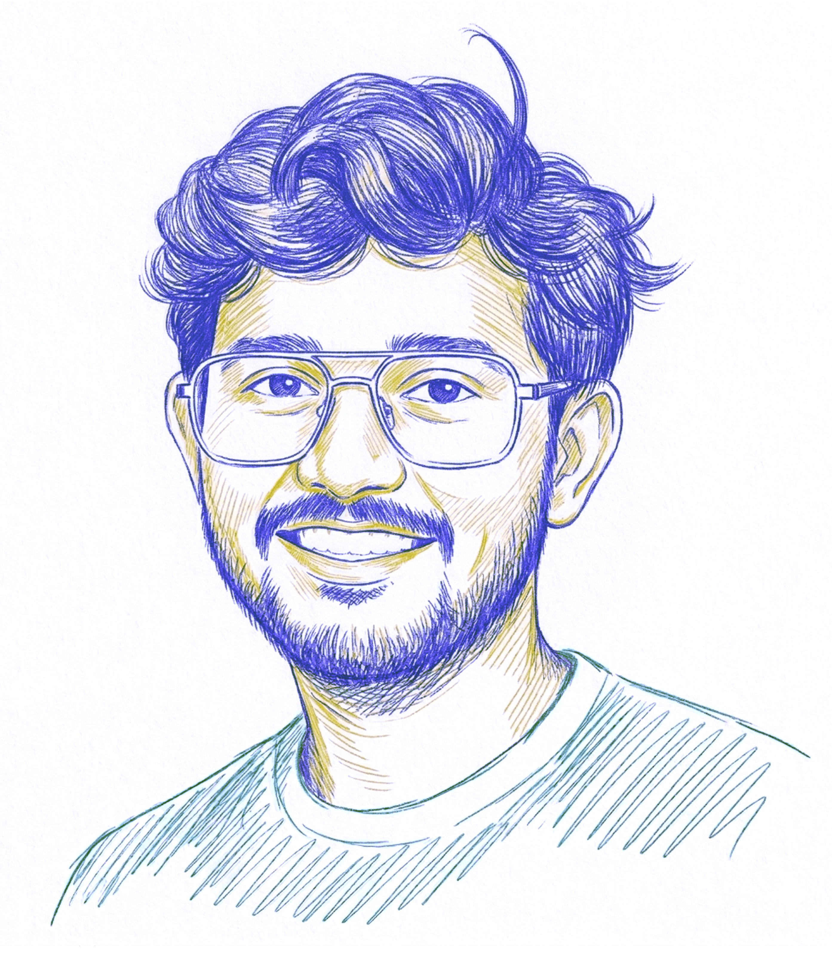 Illustrated portrait of Vinay Sagar
